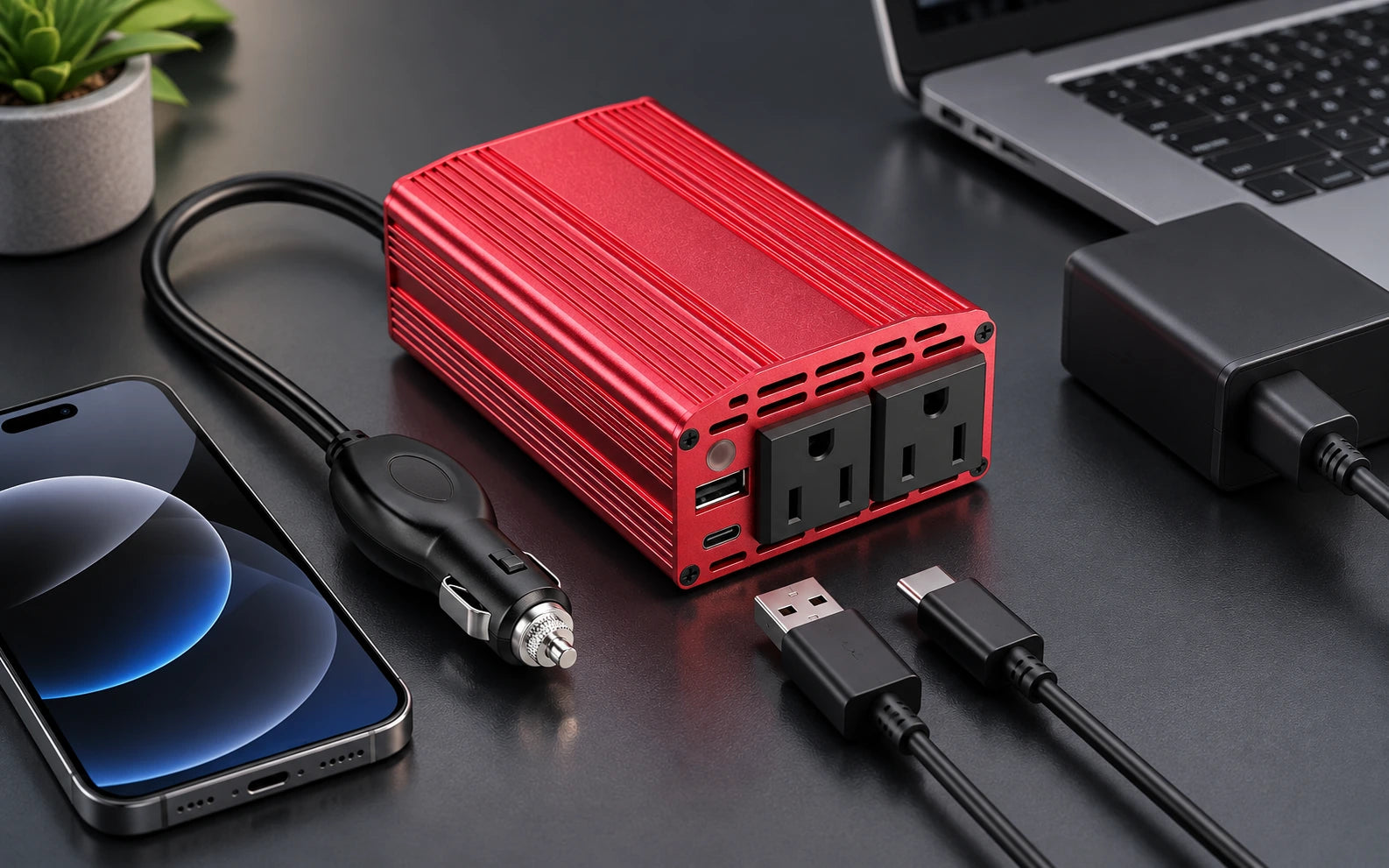 BESTEK 400W Car Power Inverter with 30W USB-C and QC 3.0 final product detail