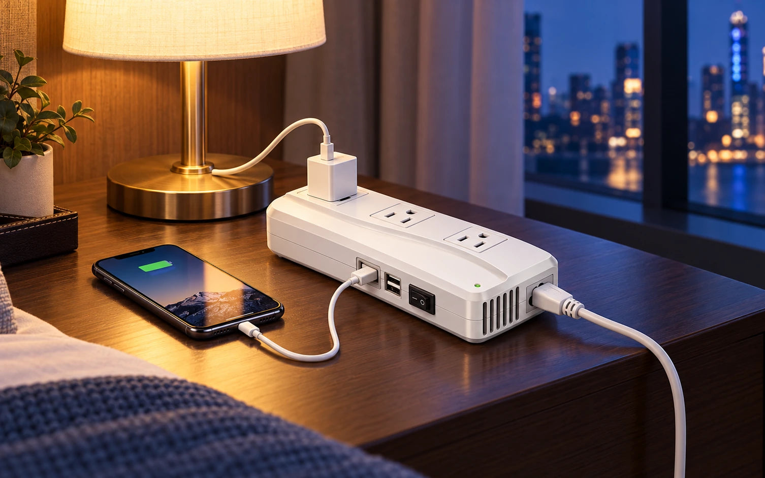 BESTEK Universal 100-220V to 110V Voltage Converter 250W in a second product-specific use setting