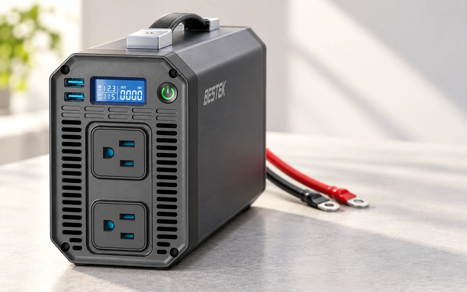 BESTEK 1000W Pure Sine Wave Power Inverter controls and connections