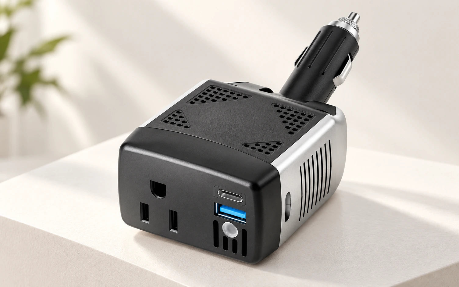 BESTEK 150W Power Inverter with PD 30W and QC 18W Dual Charging Ports detail overview