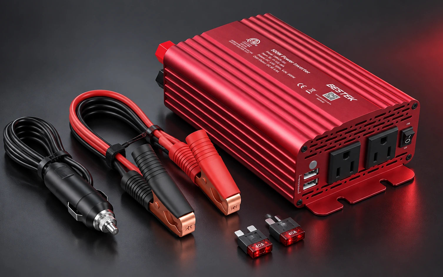 BESTEK 500W DC to AC Car Power Inverter detail overview