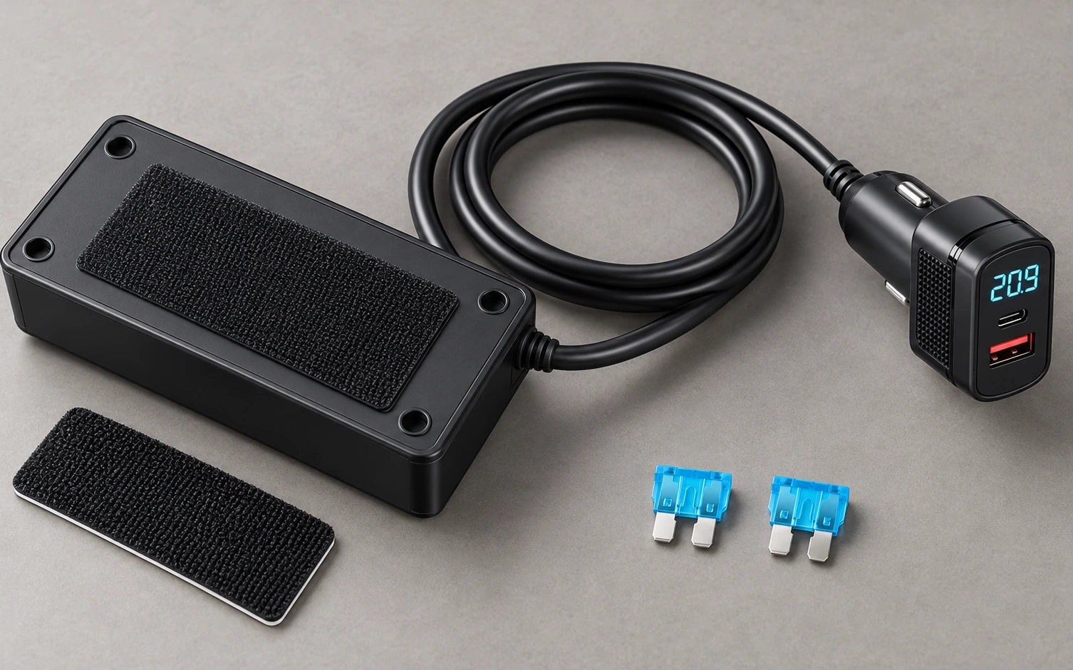 BESTEK 148W 9-in-1 Cigarette Lighter Splitter with USB-C PD construction and protection detail