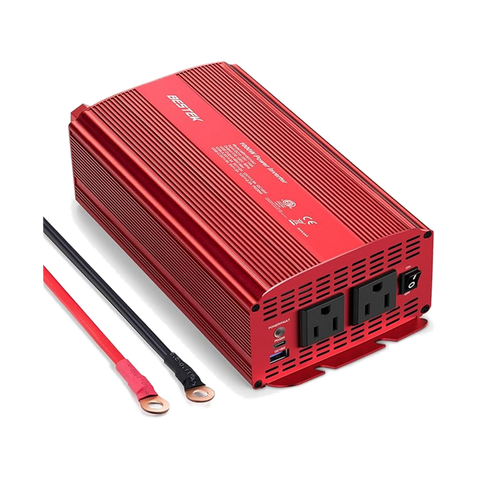 BESTEK 2-Outlet 1000W Car Power Inverter DC 12V to AC 110V with PD 30W USB C and QC 18W