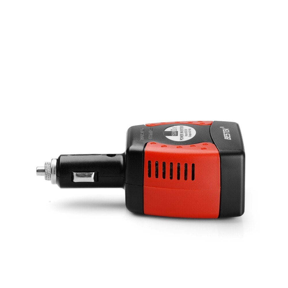 BESTEK 150W inverter — side view of the plug and ventilation slots