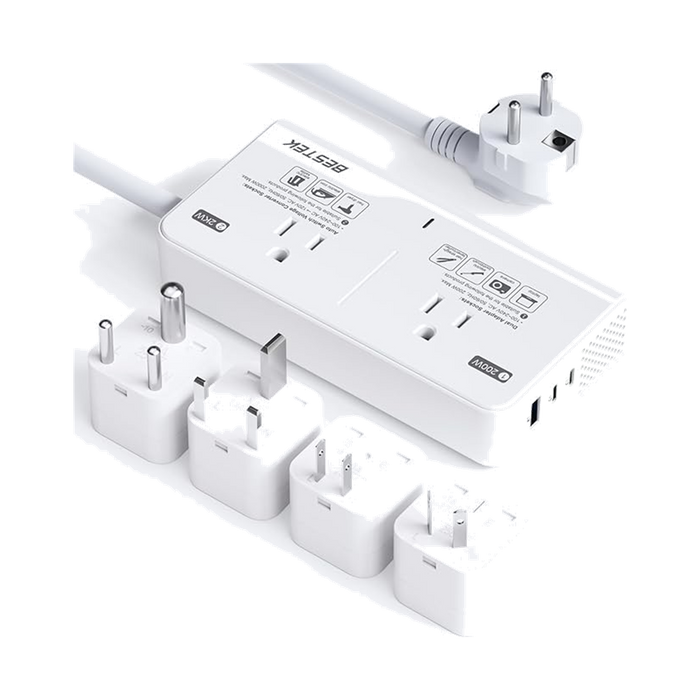 BESTEK 2000W Travel Voltage Converter with 2 AC Outlets and 3 USB Ports