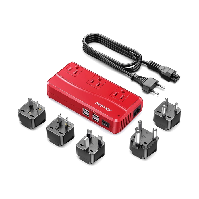 BESTEK 250W International Power Adapter and Voltage Converter, Red