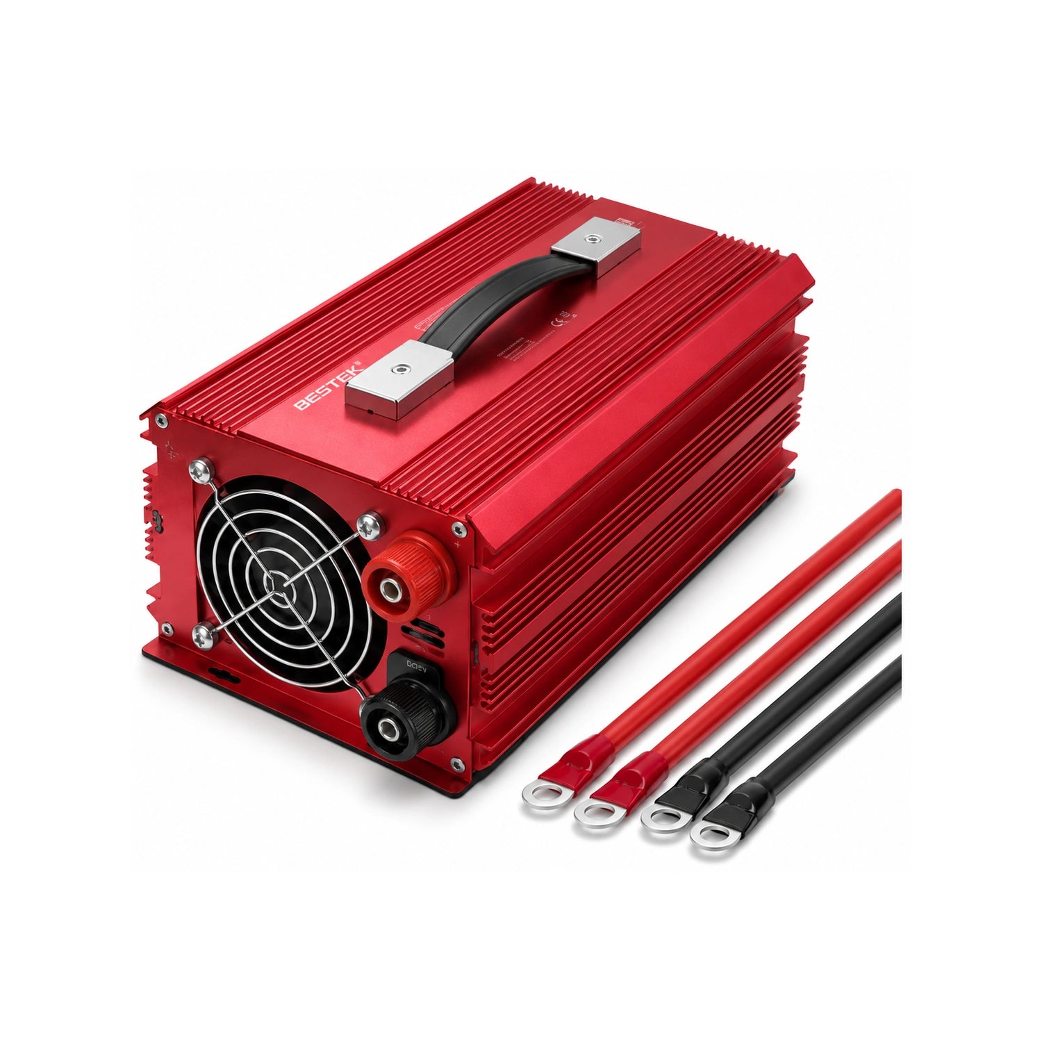 BESTEK 3-Outlet 2000W Power Inverter - alternate rear product view