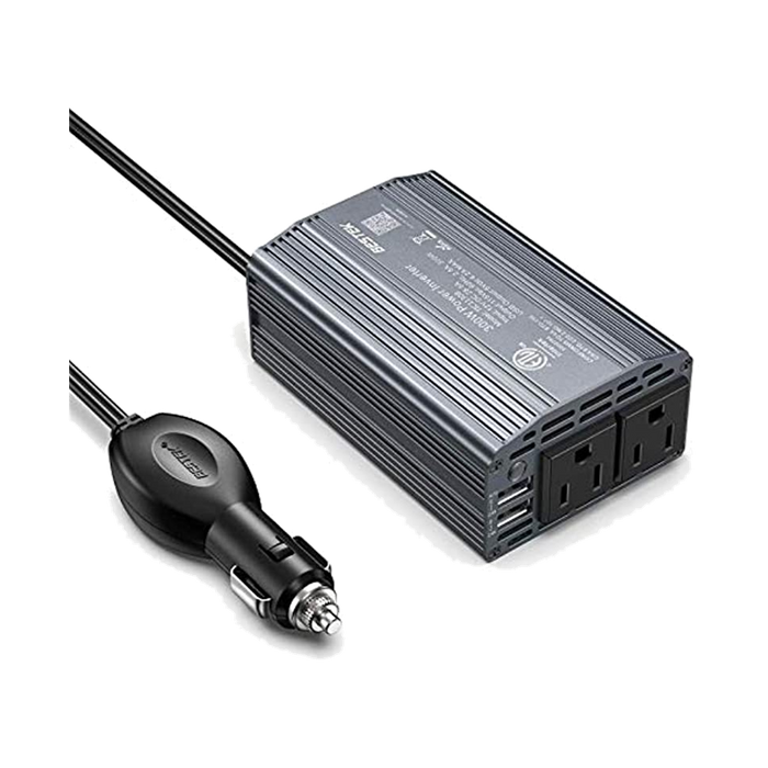 BESTEK 300W Power Inverter DC 12V to 110V AC Car Inverter with 4.2A (gray)