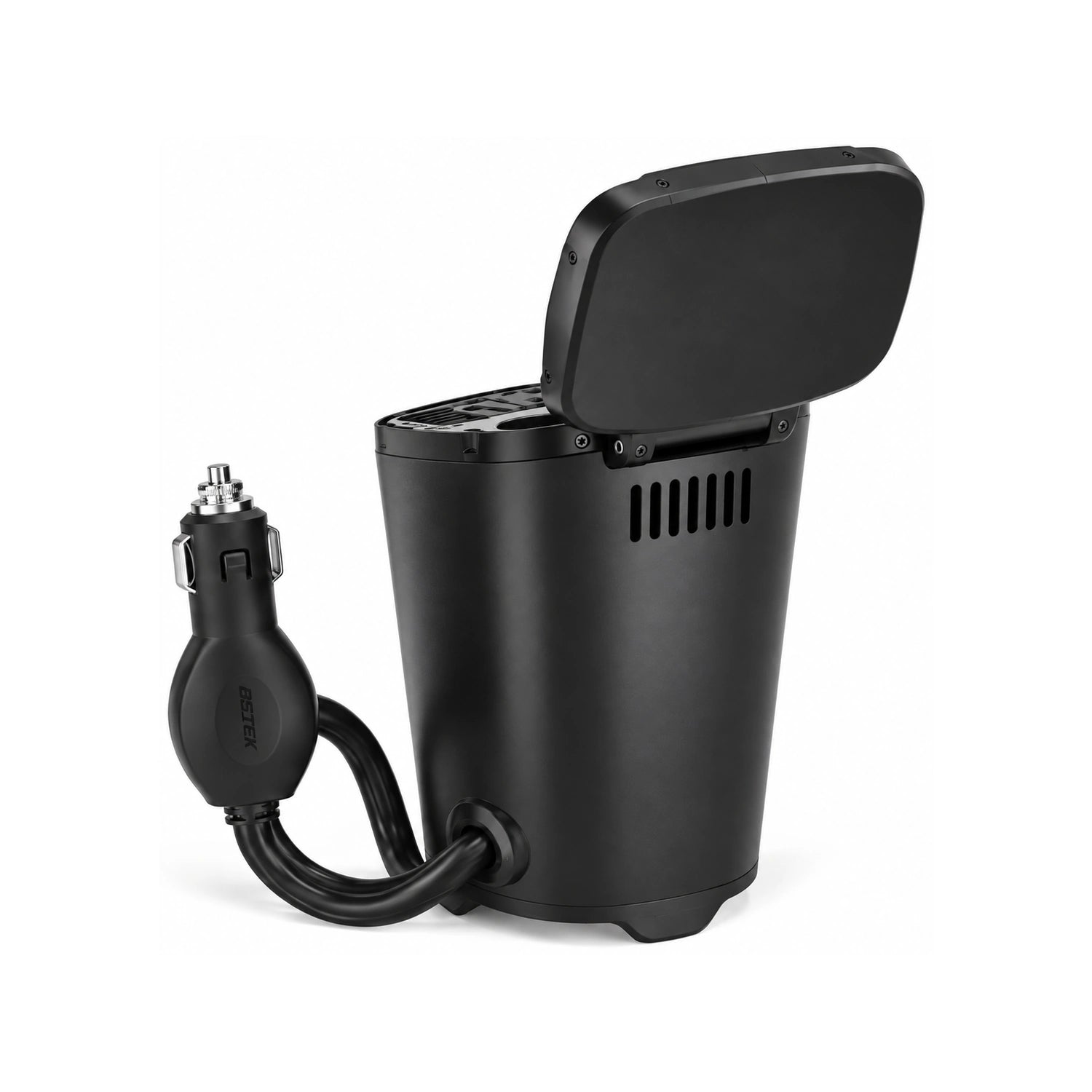 BESTEK 200W Power Inverter 12V DC to 110V AC with PD30W USB-C QC18W - alternate rear product view