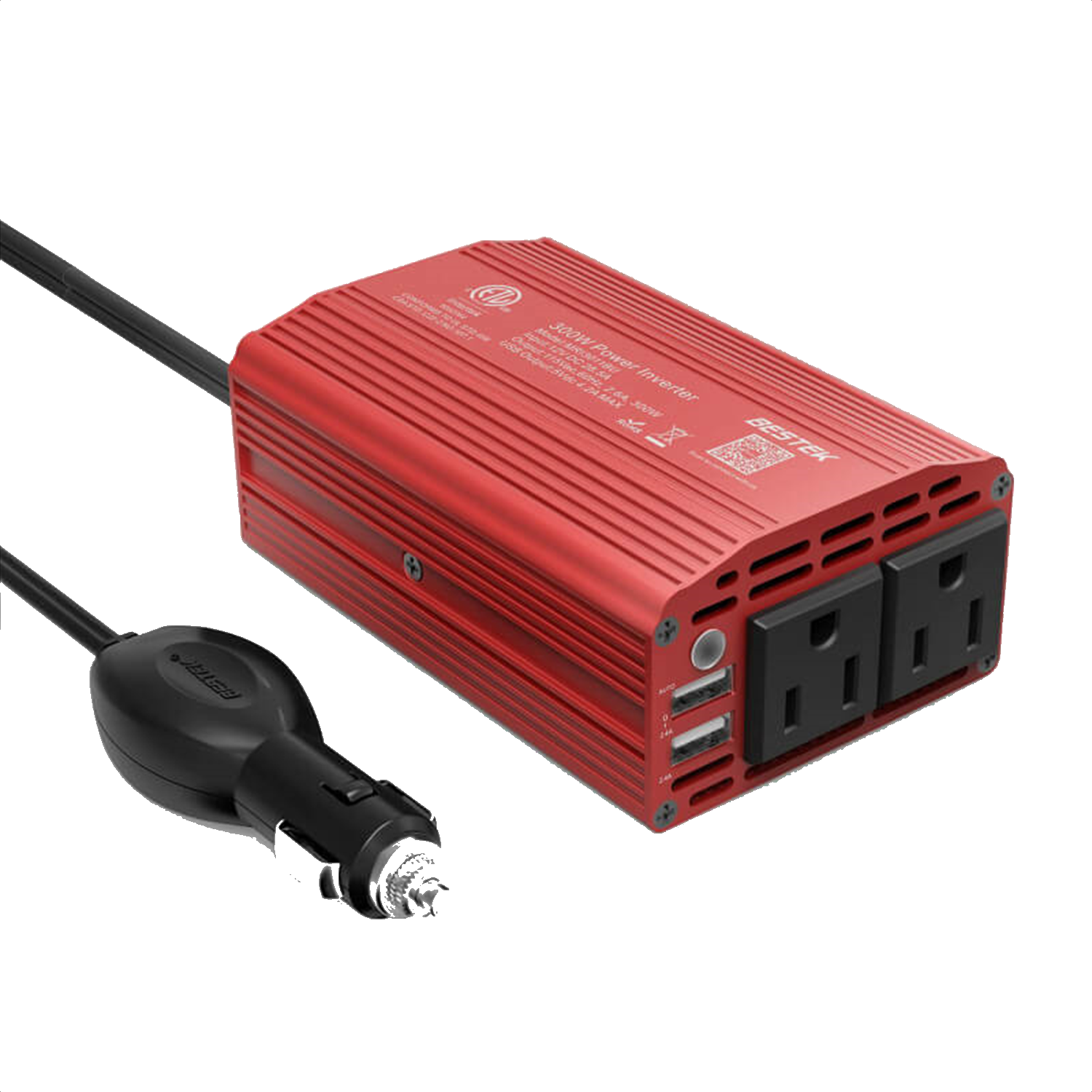 BESTEK 300W Car Power Inverter with Dual USB Ports - transparent main image