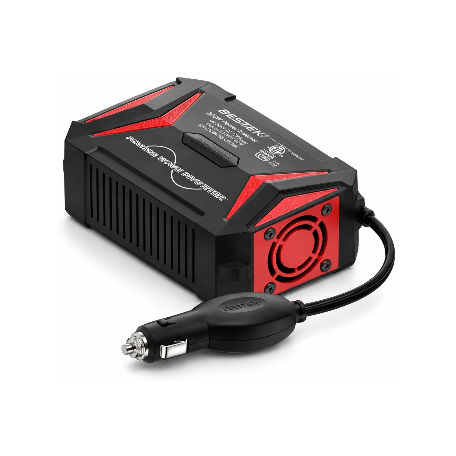 BESTEK MRZ3011HU-PD 300W pure sine wave inverter - alternate rear product view