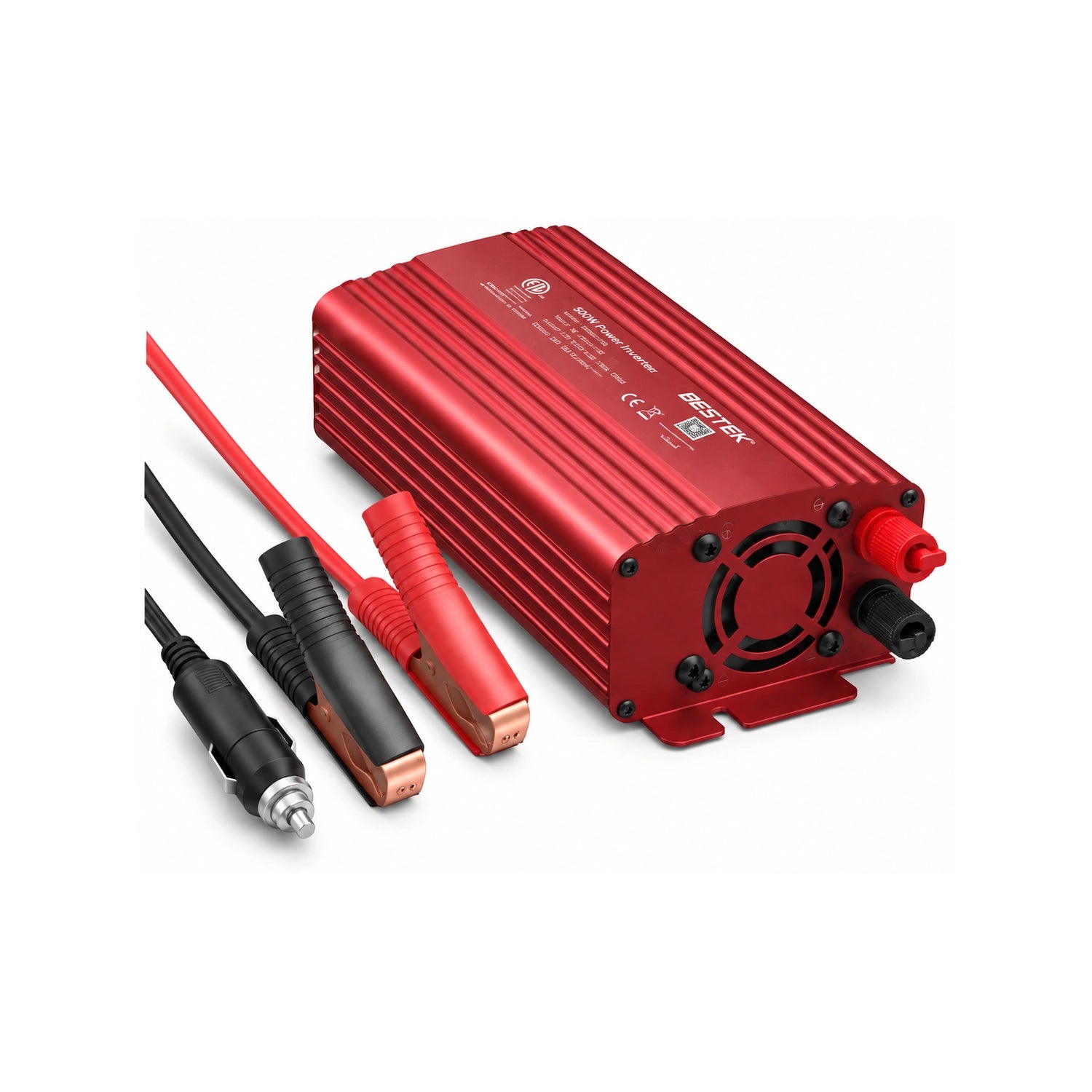 BESTEK 500W DC to AC Car Power Inverter - alternate rear product view