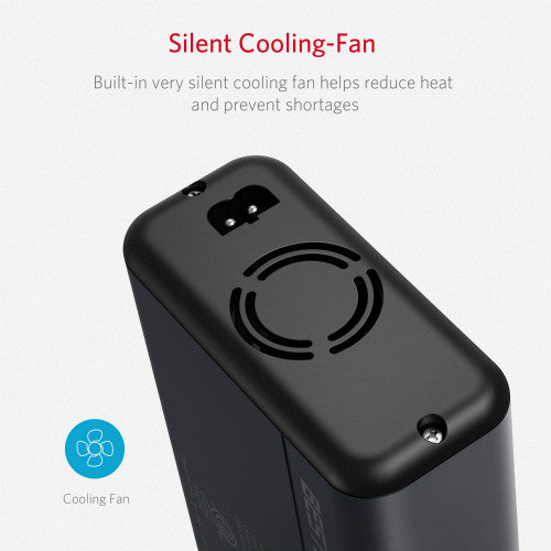BESTEK 150W inverter — rear cooling fan and ventilation slots