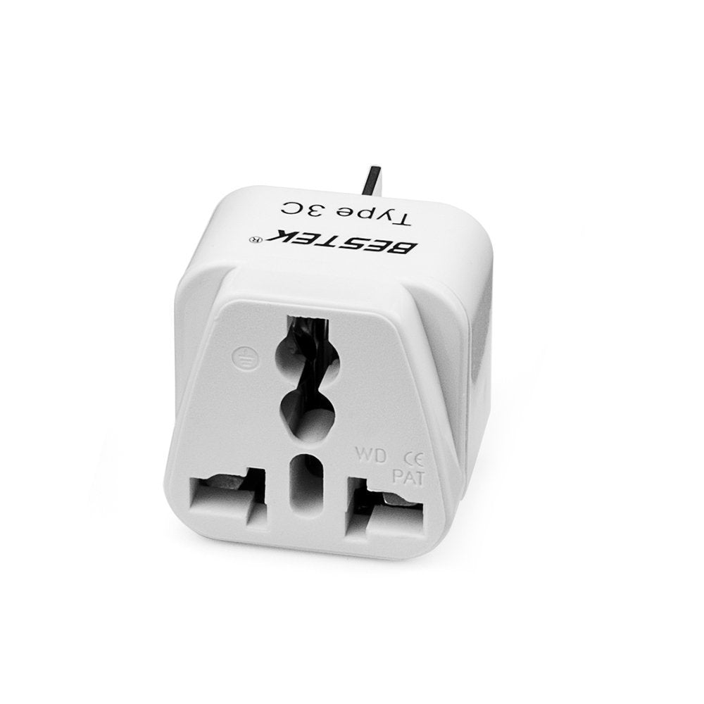 BESTEK travel plug adapter — universal input socket viewed from the front