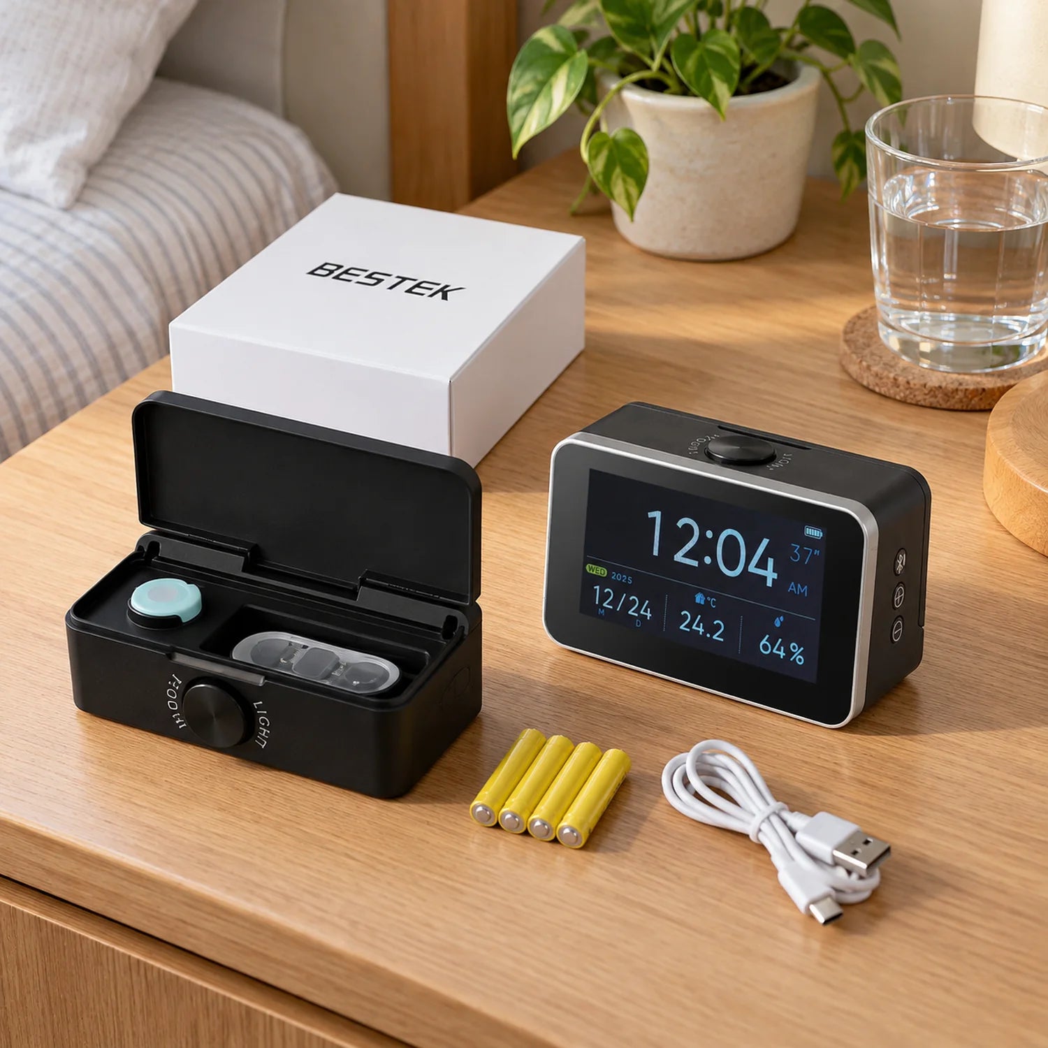 BESTEK Smart Bluetooth Body Temperature Monitor in a use setting