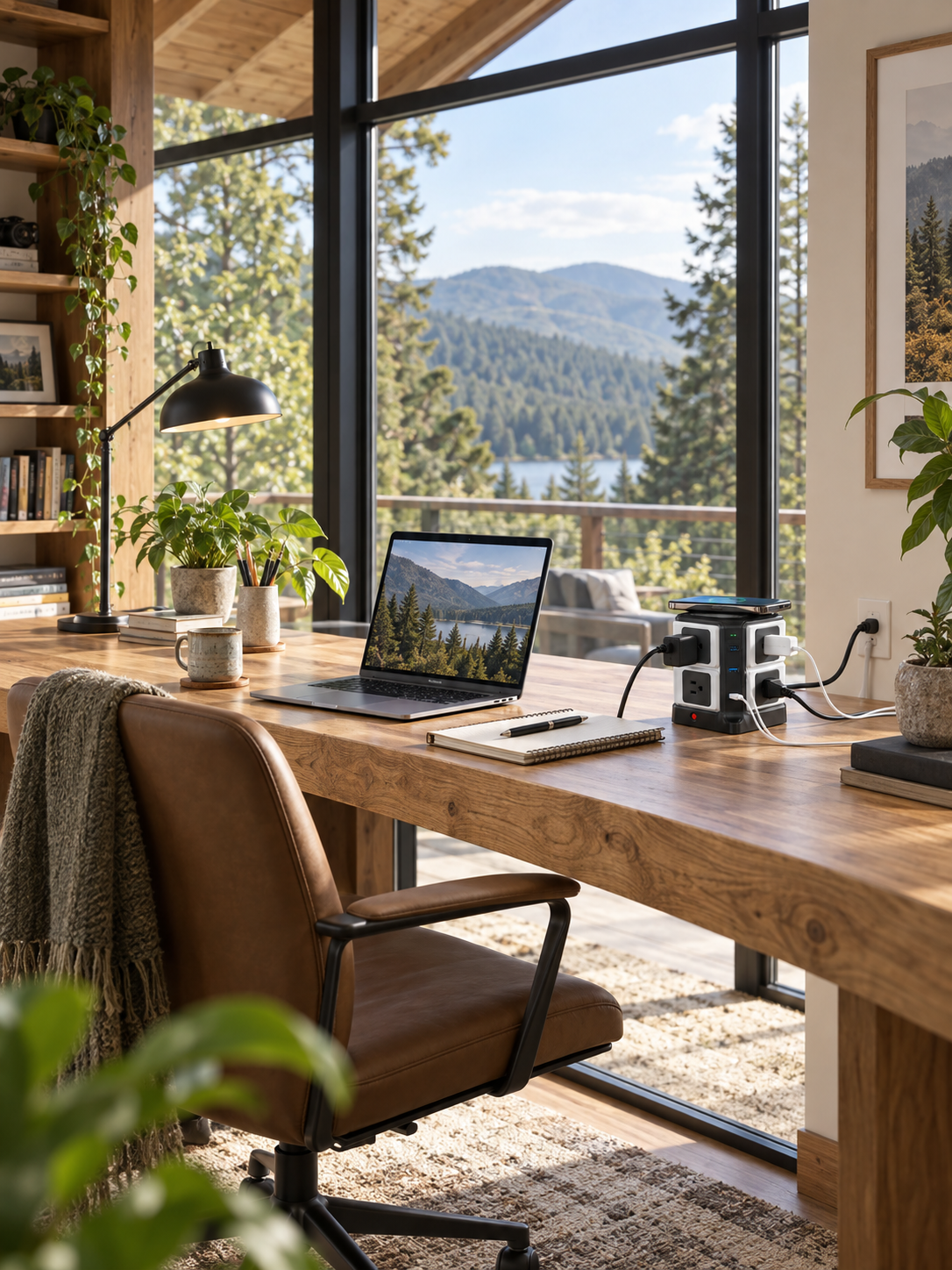 Woodland home studio with a BESTEK power tower