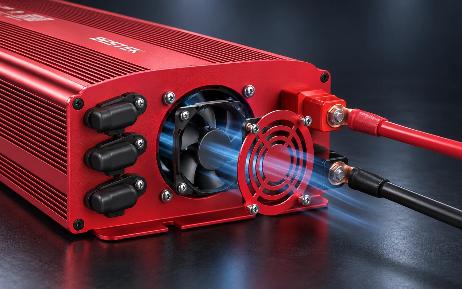 BESTEK 2-Outlet 1000W Car Power Inverter DC 12V to AC 110V with PD 30W USB C and QC 18W controls and connections