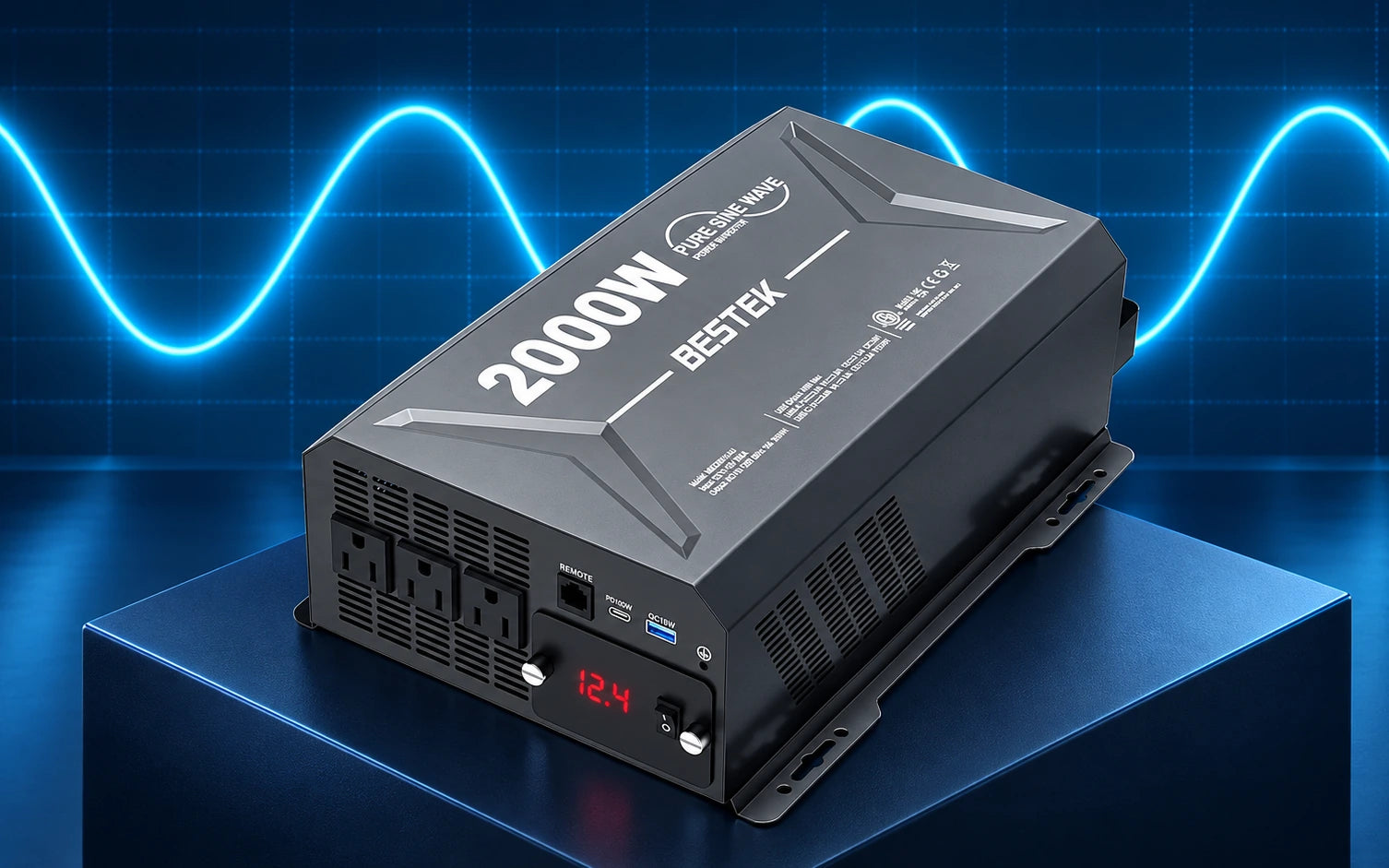 BESTEK 2000W Pure Sine Wave Power Inverter with Remote Control model-specific setup