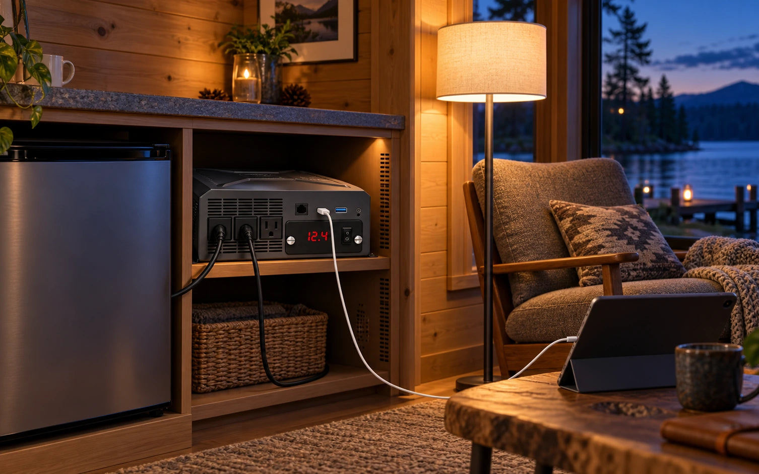 BESTEK 2000W Pure Sine Wave Power Inverter with Remote Control in a third product-specific use setting