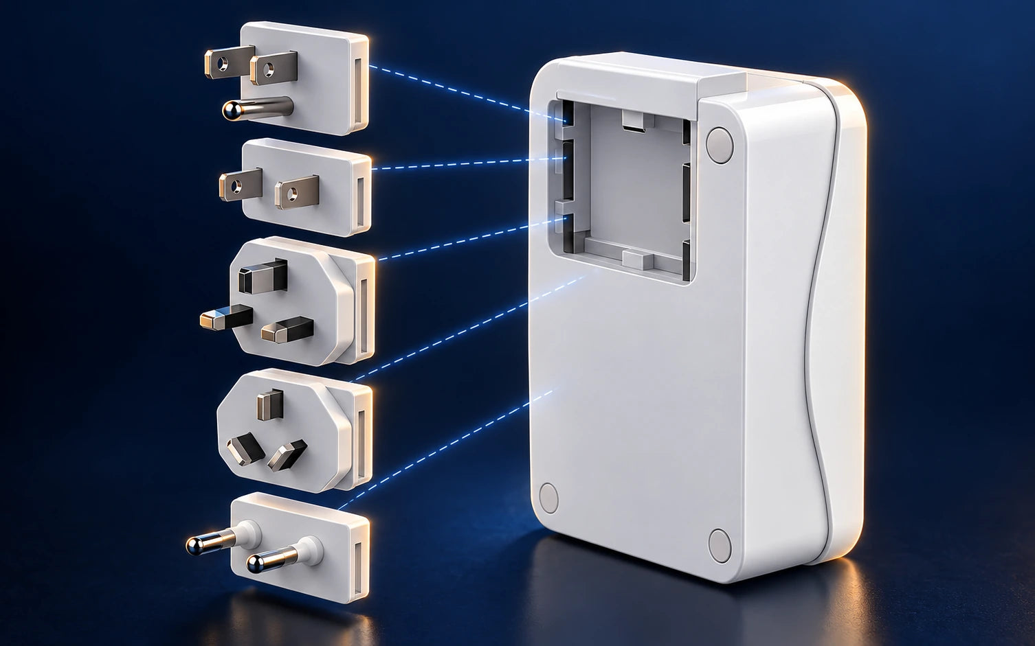 BESTEK 3000W International Travel Adapter with PD 3.0 construction and protection detail
