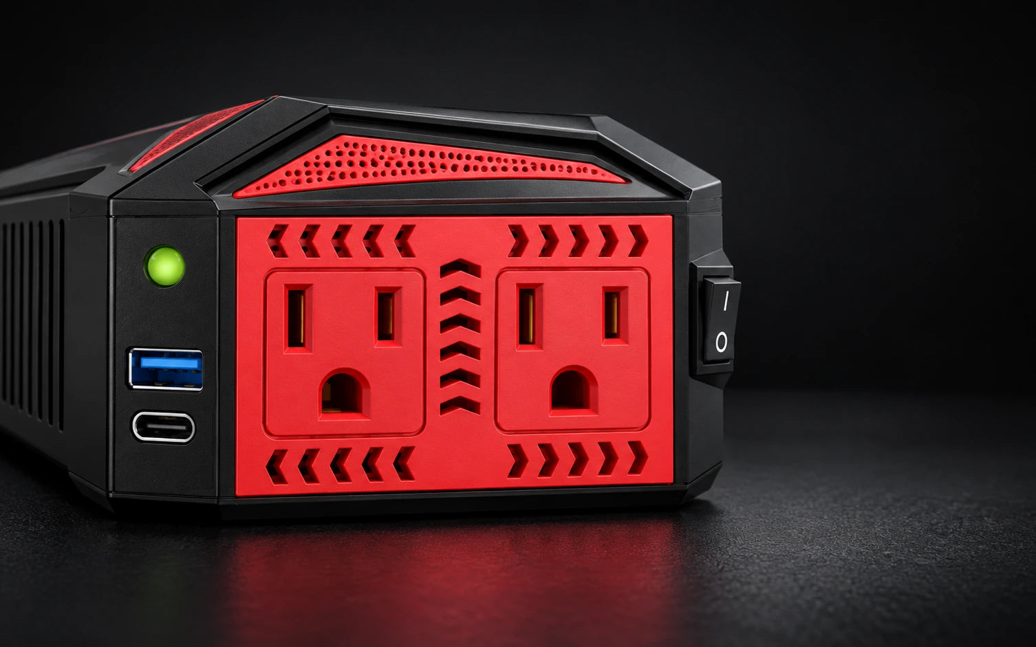 BESTEK 300W Pure Sine Wave Power Inverter with USB-C PD and USB-A Charging controls and connections