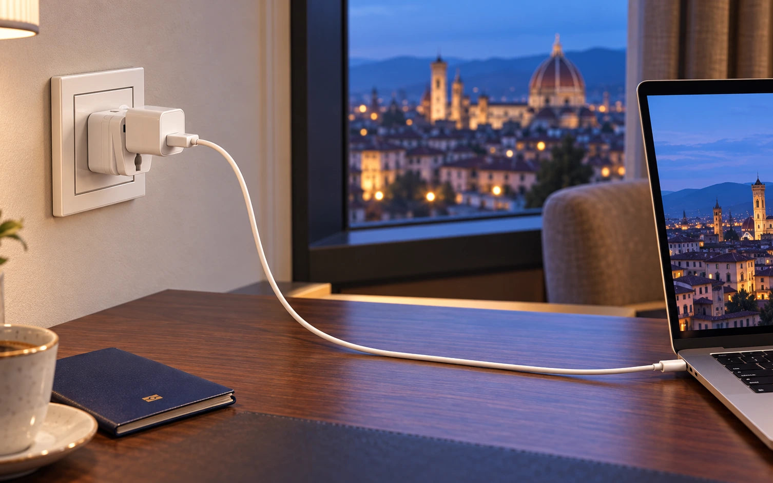 BESTEK 8-Pack Travel Adapter Plug Converter in a product-specific use setting