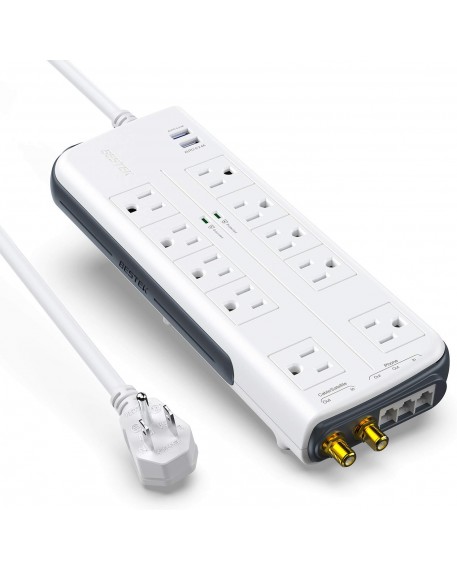 BESTEK 4000 Joule 10-Outlet Dual USB Surge Protector