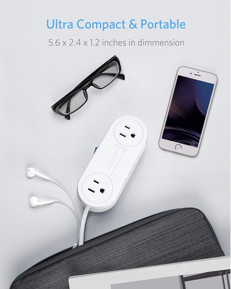 BESTEK 2-Outlet Travel USB Charger Station