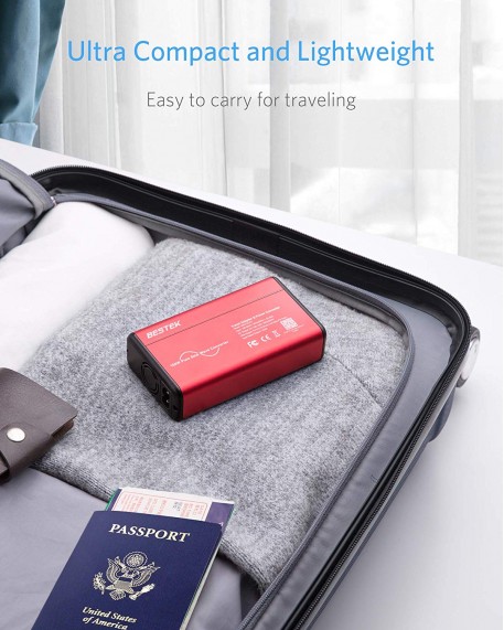 BESTEK Universal Travel Adapter Pure Sine Wave Red