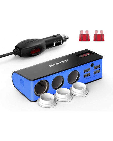  BESTEK 3-Socket 200W Cigarette Lighter 