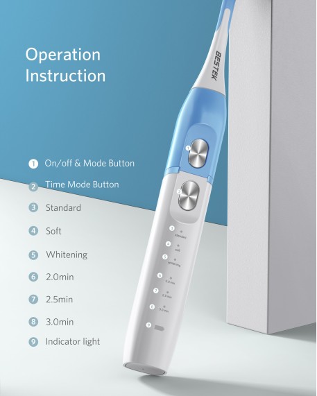 BESTEK M-Care Electric Toothbrush (Blue)