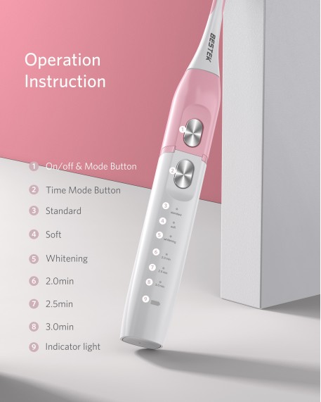 BESTEK M-Care Electric Toothbrush (Pink)