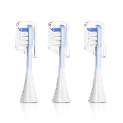 BESTEK Sonic Electric Toothbrushes Specialized Replacement Heads, 3 Pcs, Blue