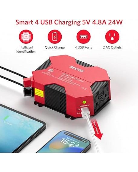 BESTEK 500W DC to AC Car Power Inverter New