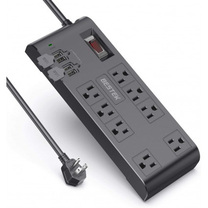 BESTEK 8-Outlet Surge Protector Power Strip
