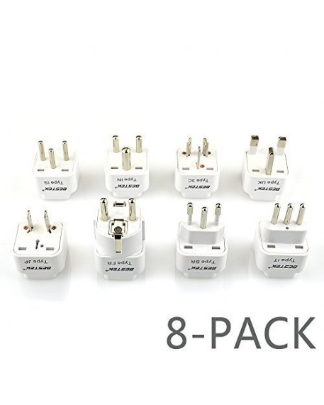 BESTEK 8-Pack Travel Adapter Plug Converter