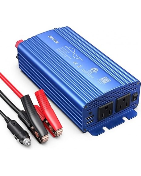 BESTEK 500W Pure Sine Wave Power Inverter DC 12V to AC 110V Blue