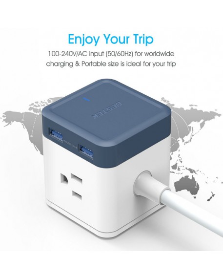 BESTEK Cube 3-Outlet Travel Power Strip