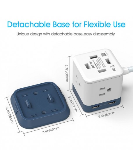 BESTEK Cube 3-Outlet Travel Power Strip