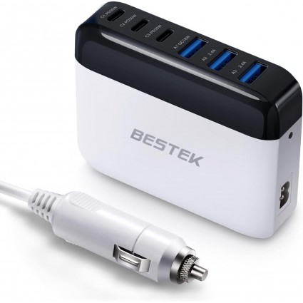 BESTEK 200W Pure Sine Wave Travel Adapter Voltage Converter 