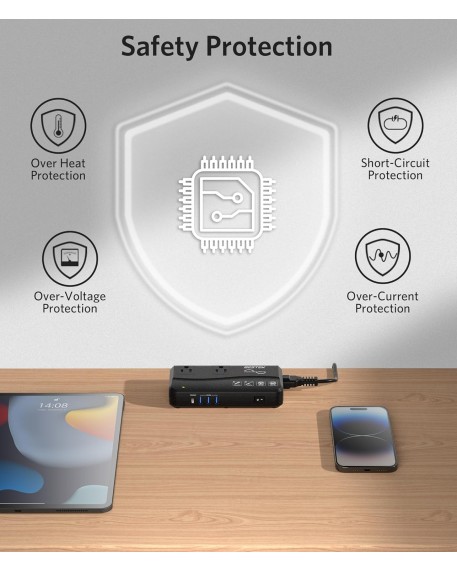 BESTEK 200W Pure Sine Wave Travel Adapter Voltage Converter 