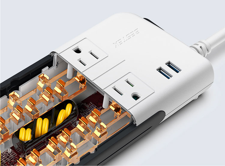 10Outlet Surge Protector with 4000 Joule BESTEK